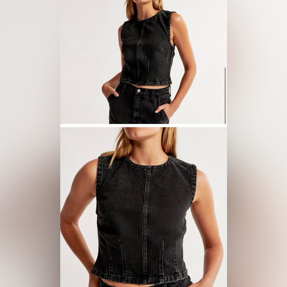 NWOT Black Denim Abercrombie and Fitch Top